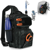Tactical Sling Tackle Bag Lightweight Fishing Backpack for Gear Storage