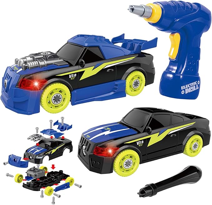 take apart racing car toy 26 pieces with electric drill for kids