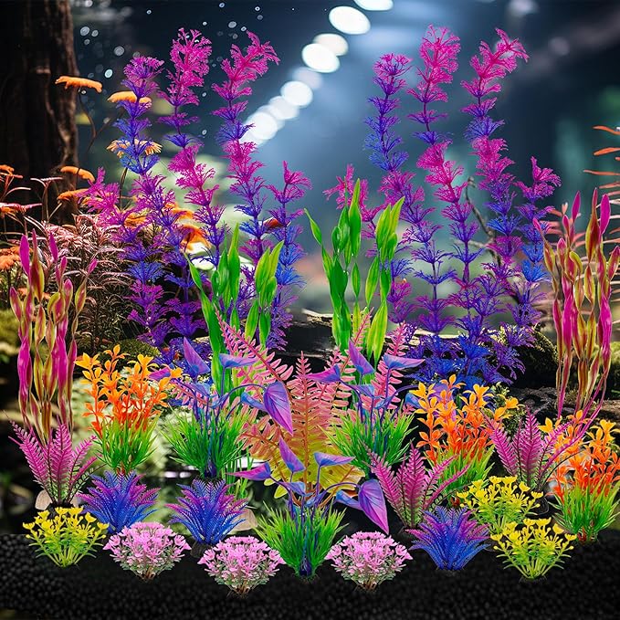 Tall Artificial Aquarium Plants for Fish Bowl and Tank Decor