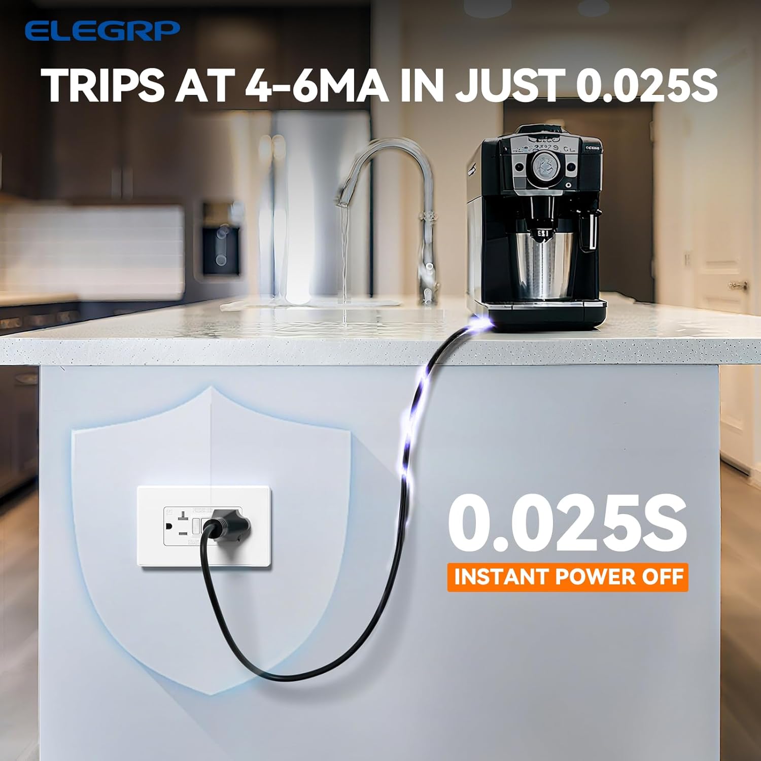Tamper resistant GFCI outlet with safety shutters