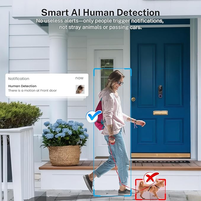 Two-way audio for communication with visitors through the Wi-Fi video doorbell, allowing you to speak and listen remotely