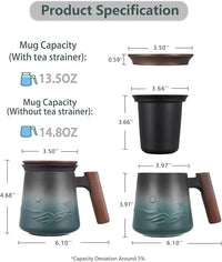 Reusable tea steeping mug for loose leaf and herbal tea