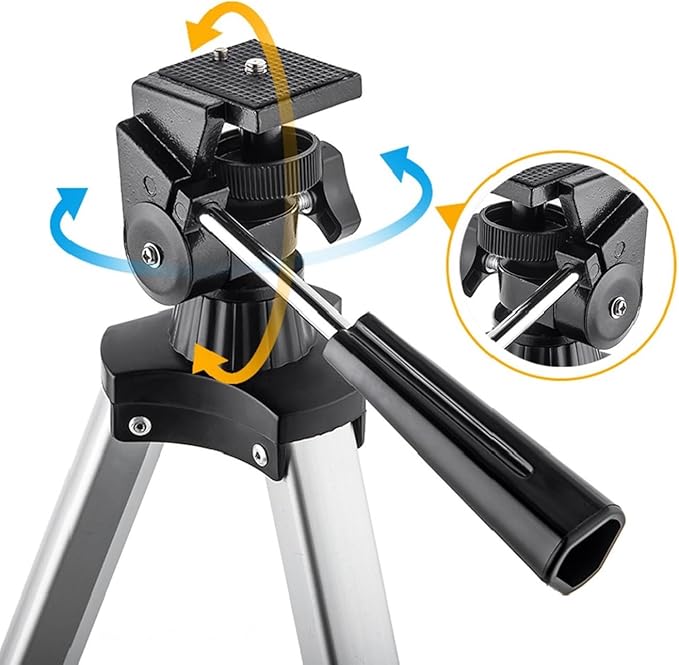 Telescope with phone adapter and wireless remote for moon photography