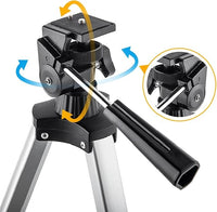 Telescope with phone adapter and wireless remote for moon photography