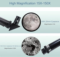 Telescope with wireless remote for stargazing and outdoor viewing