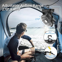 Camping Fan Hanging Inside Tent with Hook Design