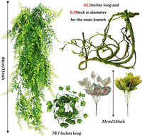 Terrarium Artificial Leaves Vines for Reptile Tank Decor