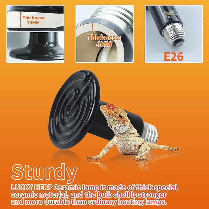Terrarium Heat Bulb Ceramic Heater for Reptile Tank