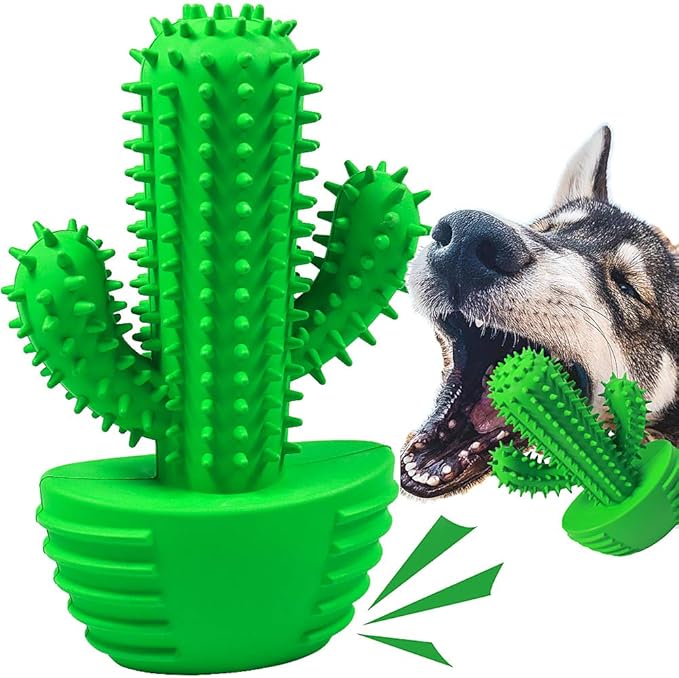 Textured dog play toy with squeaky sound design