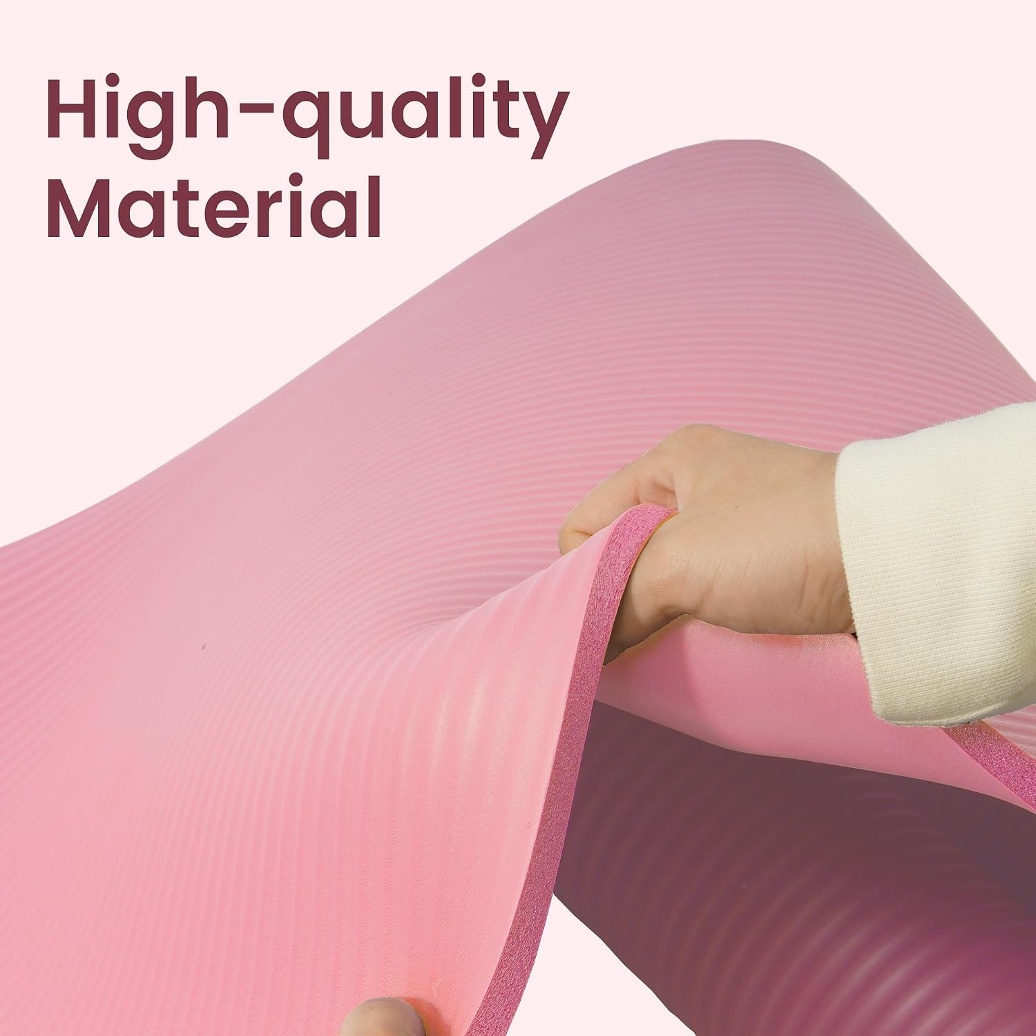 Close-up of textured exercise mat surface designed for added grip