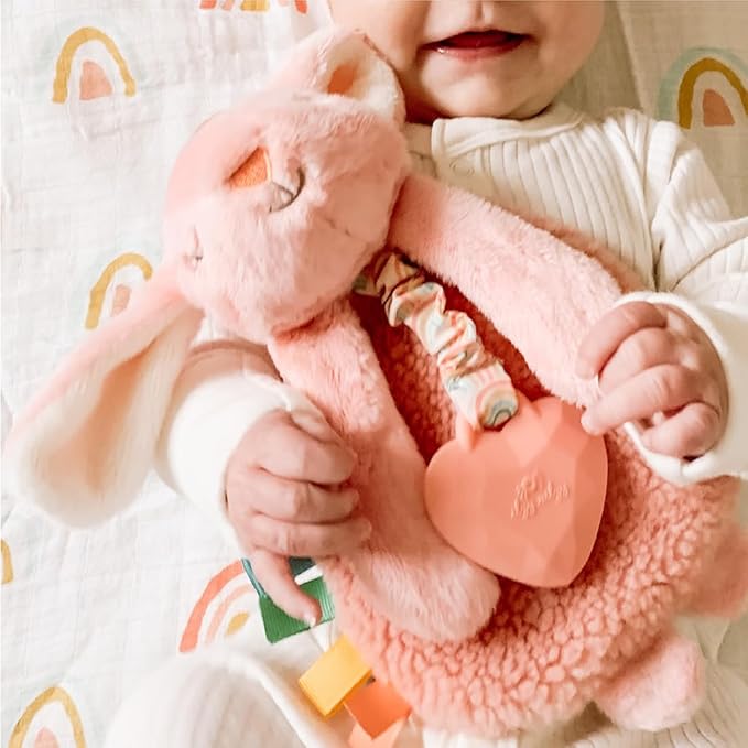 Baby Lovey With Textured Ribbons And Dangle Arms