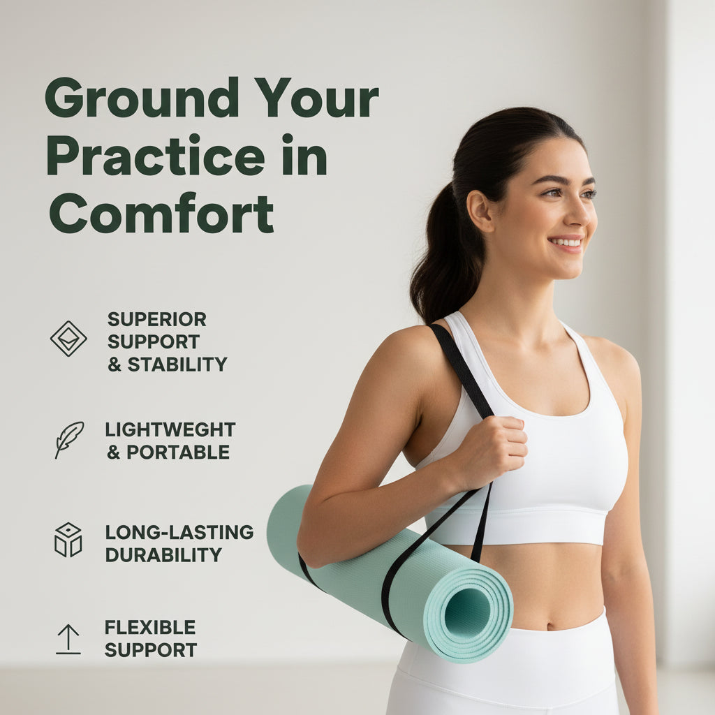 Close-up of textured yoga mat surface designed for added grip