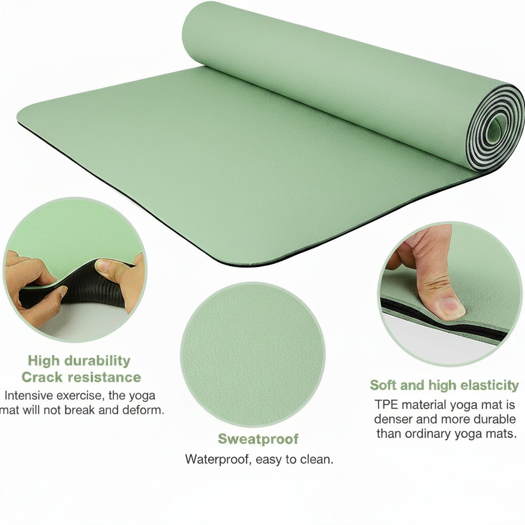 Close-up of textured yoga mat surface designed for added grip