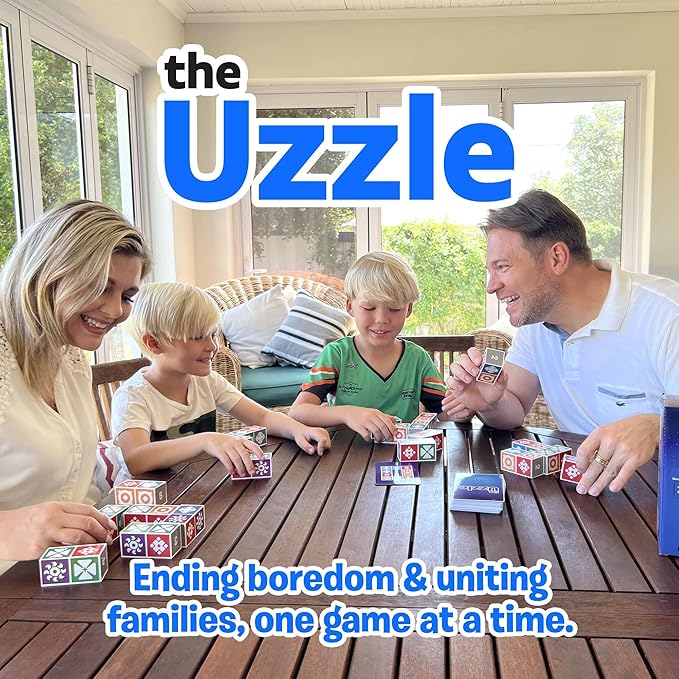 The Uzzle 3.0 game box for family and puzzle fun