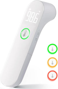 Digital Thermometer in Use for Taking Baby’s Temperature with Fever Alert
