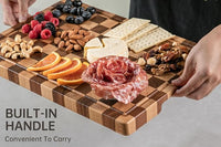 Thick wooden cutting board with 0.8 inch profile