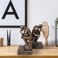 Thinker Statue Home Decor Accessory For Bookshelf And Workspace Styling