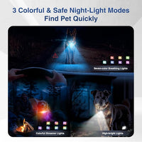 three color night dog collar rechargeable training device