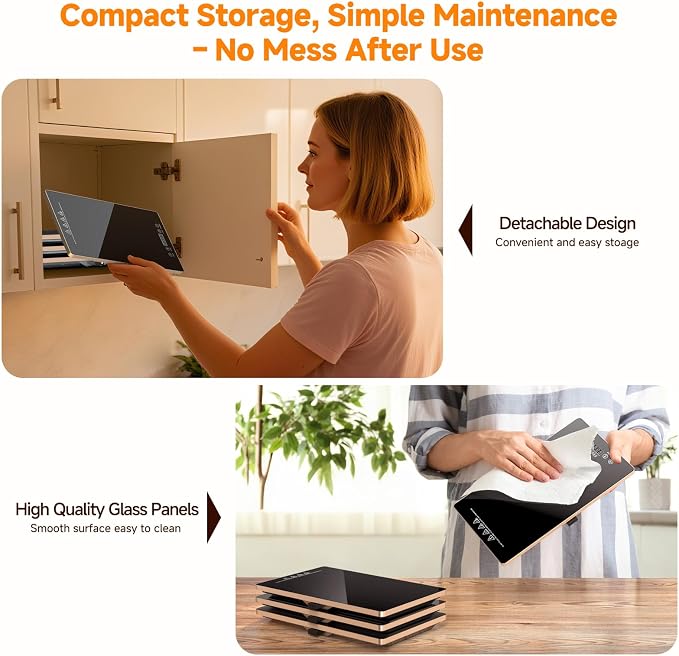 Three-panel electric food warmer for multiple serving dishes