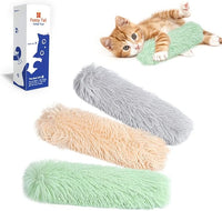 Three soft cat toy pillows with catnip for indoor play
