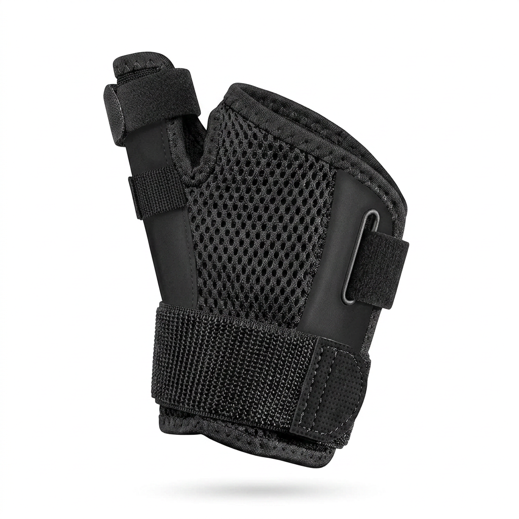 Front view of adjustable thumb stabilizer for left or right hand