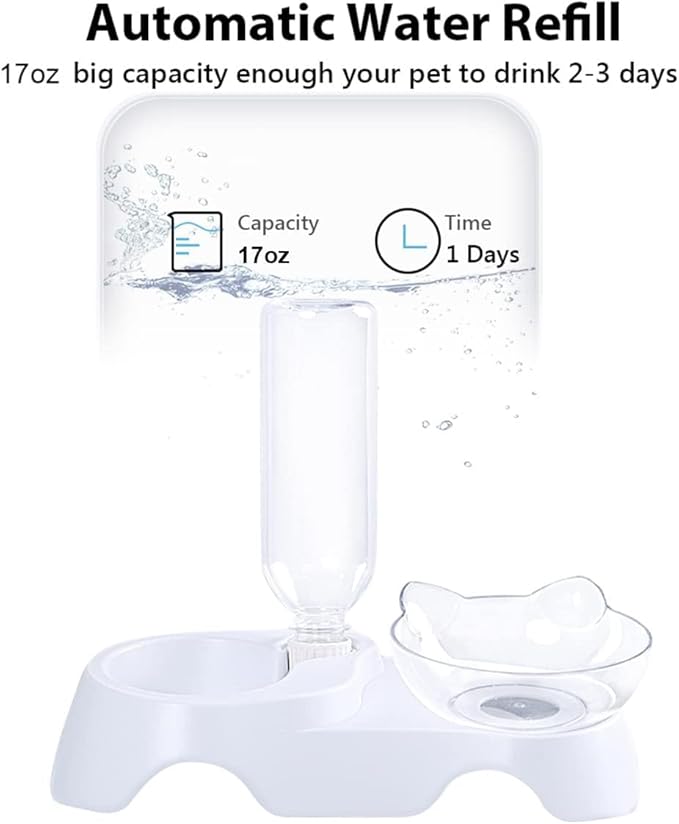 Automatic Water Bottle Pet Bowl Feeding Station