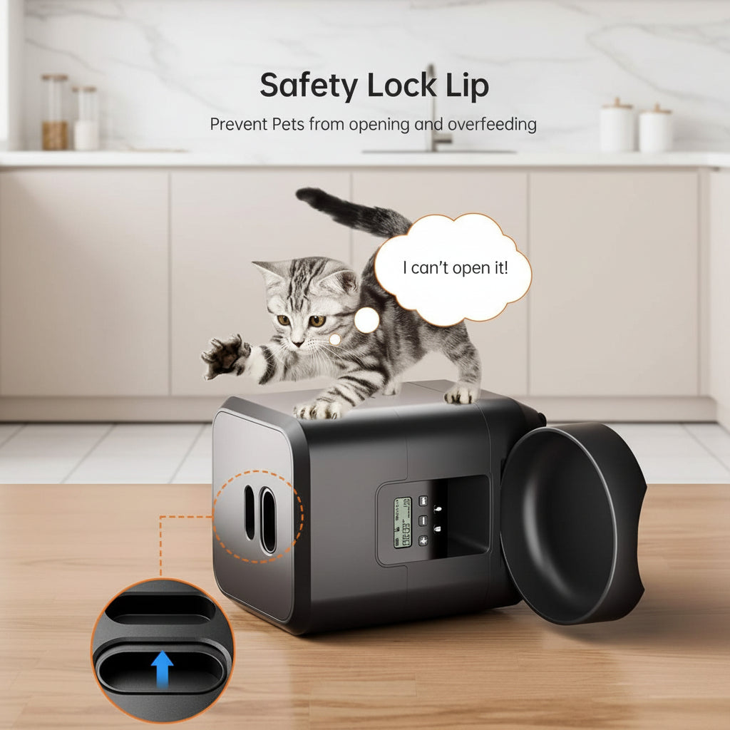 Timed Dog And Cat Food Feeder With Automatic Dispensing Design