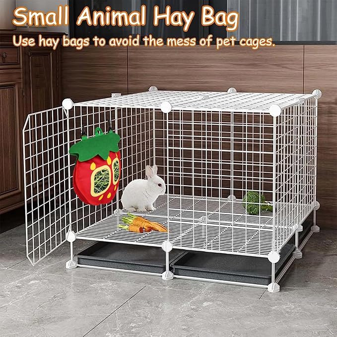 Timothy Hay Storage Manager for Small Animals with Hanging Design, Less Waste