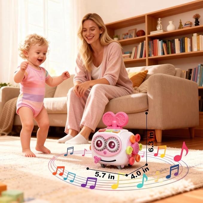 Toddler activity cube with colourful lights and sounds