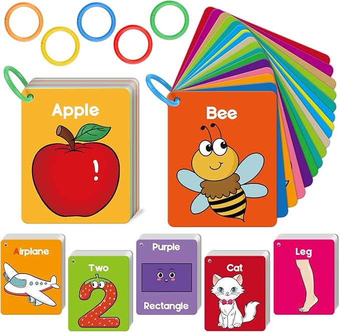 Toddler Cognitive Flash Cards Alphabet Numbers Shapes Colors