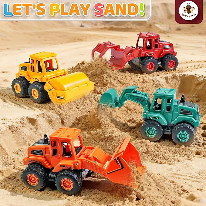 Toddler construction vehicle toys durable plastic trucks