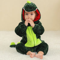 Young child modelling a playful reptile-inspired costume