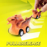 Toddler dinosaur toys gift set with truck and cars for boys and girls