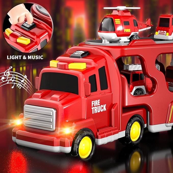 Toddler Fire Vehicle Toy Set For 1 To 5 Years