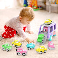 Toddler girls toy truck set carrier vehicle with mini cars