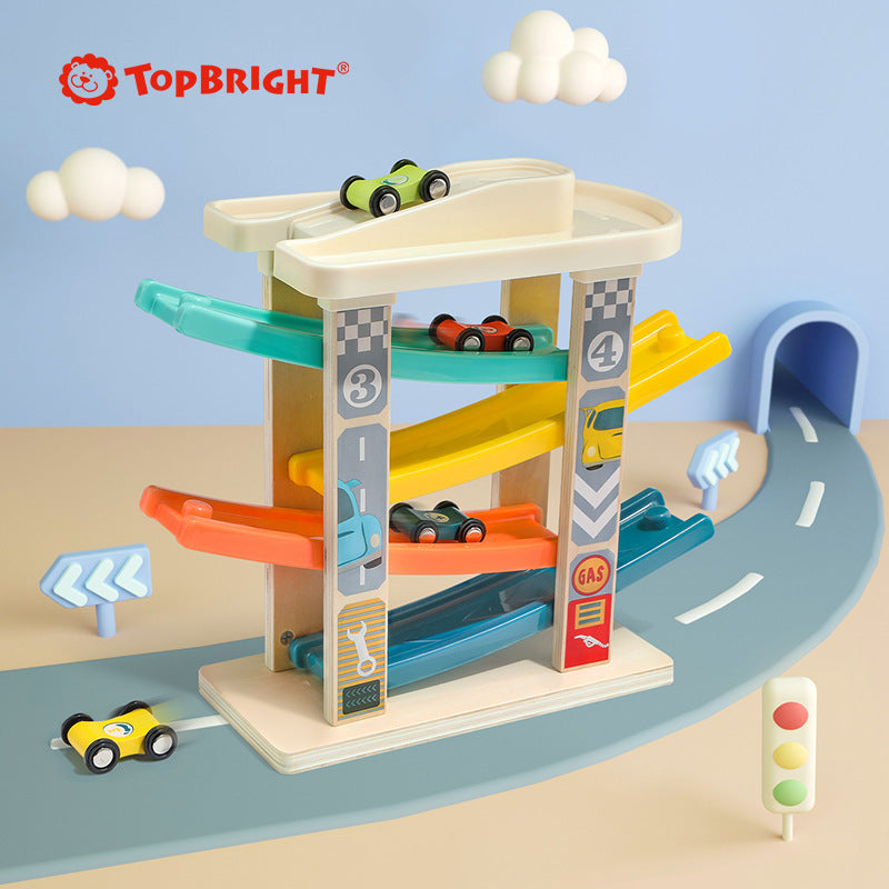 Toddler gliding slide racing toy for fun play
