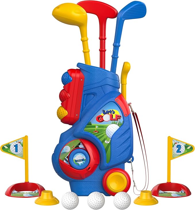 Toddler golf set with cart for kids indoor outdoor