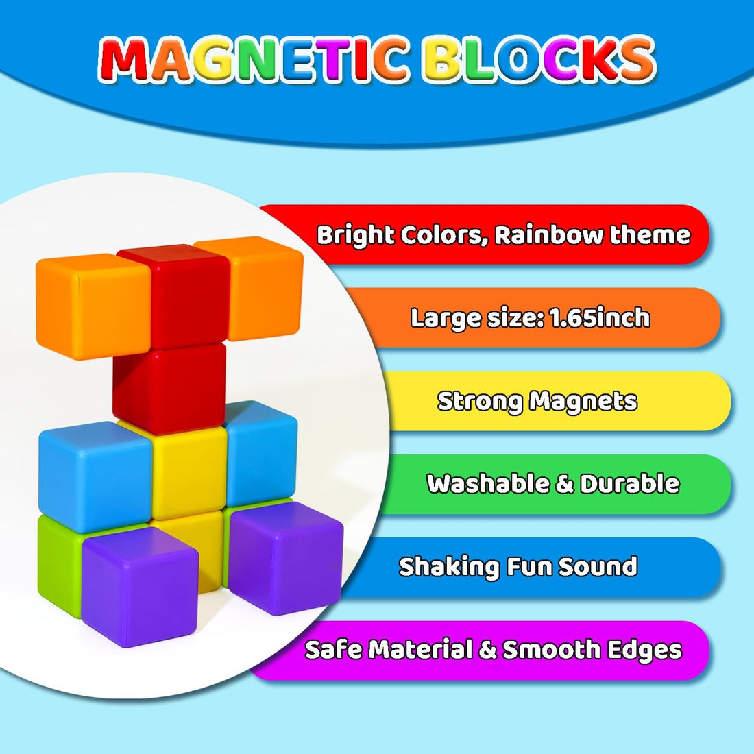 magnetic building blocks for toddlers to improve creativity and motor skills