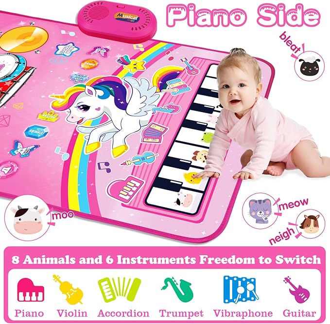 Toddler piano mat musical toy interactive floor mat for kids learning