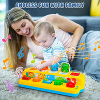 Toddler playing pop up animal toy educational toy for early learning