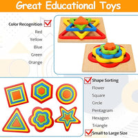 Toddler playing shape sorting puzzle educational montessori toy for kids
