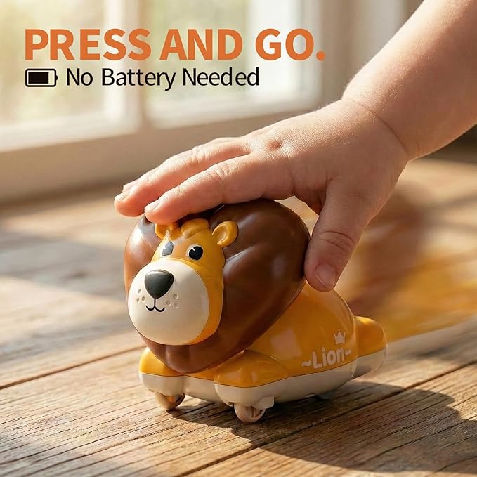 toddler press and go animal car toy for early learning