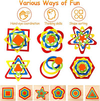 Toddler shape sorting learning toy educational wooden puzzle for kids