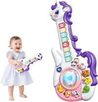 Toddler toys for 1 year old unicorn guitar baby musical toy for 1-3 year old kids