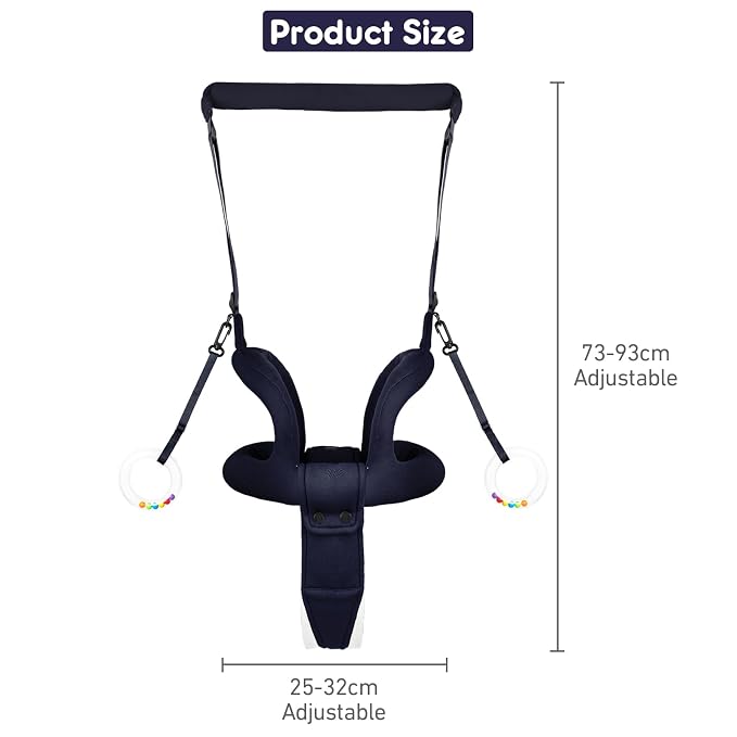 Front view of toddler walking helper with adjustable guidance straps