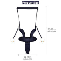Front view of toddler walking helper with adjustable guidance straps