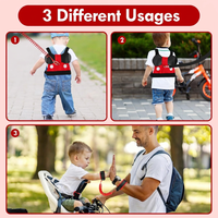 Front view of toddler walking support harness with padded body section