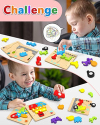 Toddler Wooden Puzzle Gift – Perfect for Easter Basket Stuffers, Montessori Learning Toy for 1-3 Year Olds