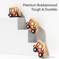 toddler wooden train toy with magnetic connection