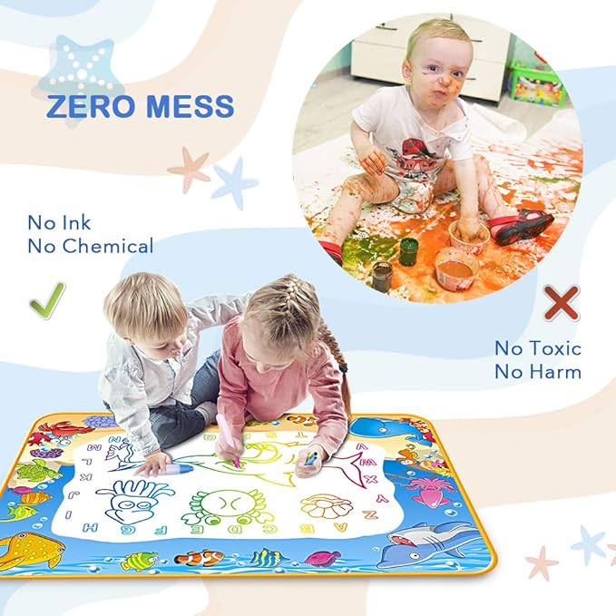 Water doodle mat toy for toddlers aged 3-7 to enhance creativity and fine motor skills
